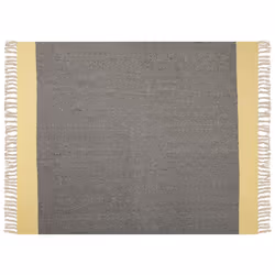 Cotton Blanket 125 x 150 cm Grey and Yellow LAPU