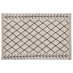 Cotton Area Rug 160 x 230 cm Beige and Black BOZKIR