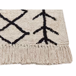 Cotton Area Rug 160 x 230 cm Beige and Black BOZKIR