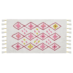 Cotton Kids Area Rug 80 x 150 cm White and Pink CAVUS