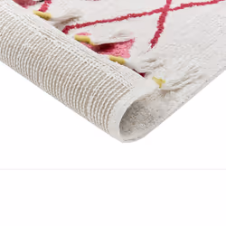Cotton Kids Area Rug 80 x 150 cm White and Pink CAVUS