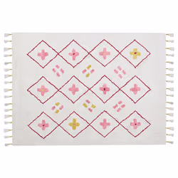 Cotton Kids Area Rug 160 x 230 cm White and Pink CAVUS