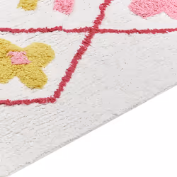 Cotton Kids Area Rug 160 x 230 cm White and Pink CAVUS