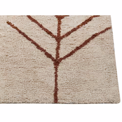 Cotton Area Rug 200 x 200 cm Beige and Brown AKOREN