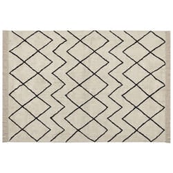 Cotton Area Rug 160 x 230 cm Beige and Black ELDES