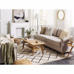 Cotton Area Rug 160 x 230 cm Beige and Black ELDES