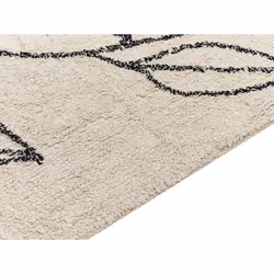 Cotton Area Rug 80 x 150 cm Beige and Black SAZLI