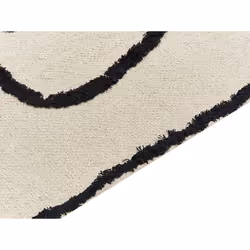Cotton Area Rug  80 x 150 cm Beige and Black KONUR