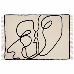 Cotton Area Rug  160 x 230 cm Beige and Black KONUR