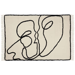 Cotton Area Rug  160 x 230 cm Beige and Black KONUR