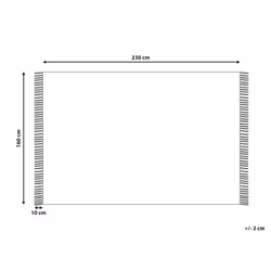 Cotton Area Rug  160 x 230 cm Beige and Black KONUR