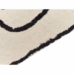 Cotton Area Rug  160 x 230 cm Beige and Black KONUR
