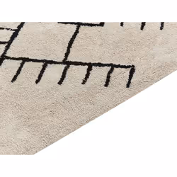 Cotton Area Rug 160 x 230 cm Beige and Black ERLER