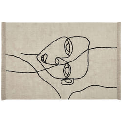 Cotton Area Rug 160 x 230 cm Beige and Black NURU