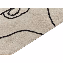 Cotton Area Rug 160 x 230 cm Beige and Black NURU