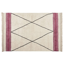 Cotton Area Rug 140 x 200 cm Beige and Pink AFSAR
