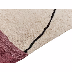 Cotton Area Rug 140 x 200 cm Beige and Pink AFSAR