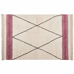 Cotton Area Rug 160 x 230 cm Beige and Pink AFSAR