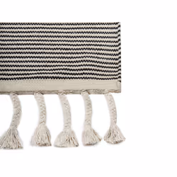 Cotton Area Rug 160 x 230 cm Beige and Black DOKUZ