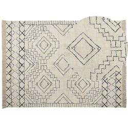 Cotton Area Rug 160 x 230 cm Beige and Black ZEYNE
