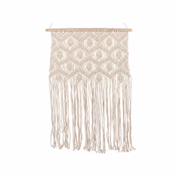Cotton Macramé Wall Hanging Beige KALERI