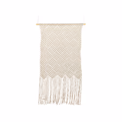 Cotton Macramé Wall Hanging Beige OKARA