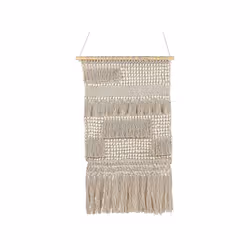 Cotton Wall Hanging with Tassels Beige GUJRAT