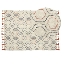 Cotton Area Rug 140 x 200 cm Beige and Orange HAJIPUR