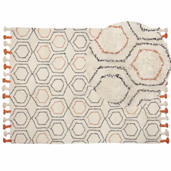 Cotton Area Rug 160 x 230 cm Beige and Orange HAJIPUR