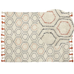 Cotton Area Rug 160 x 230 cm Beige and Orange HAJIPUR