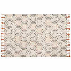 Cotton Area Rug 160 x 230 cm Beige and Orange HAJIPUR