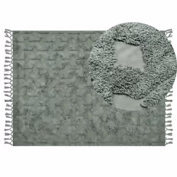 Cotton Area Rug 140 x 200 cm Green KARS