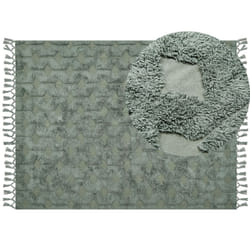 Cotton Area Rug 160 x 230 cm Green KARS