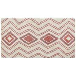 Cotton Area Rug 80 x 150 cm Beige and Pink KASTAMONU