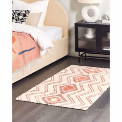 Cotton Area Rug 80 x 150 cm Beige and Pink KASTAMONU