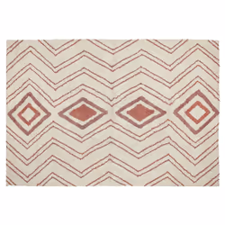 Cotton Area Rug 140 x 200 cm Beige and Pink KASTAMONU
