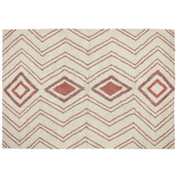 Cotton Area Rug 160 x 230 cm Beige and Pink KASTAMONU