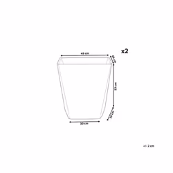 Set of 2 Plant Pots 49 x 49 x 53 cm Grey DELOS