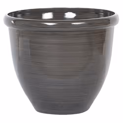 Set of 2 Plant Pots TESALIA Stone 44 cm Brown