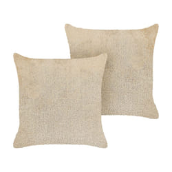 Set of 2 Faux Fur Cushions 45 x 45 cm Beige PILEA