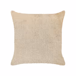 Set of 2 Faux Fur Cushions 45 x 45 cm Beige PILEA