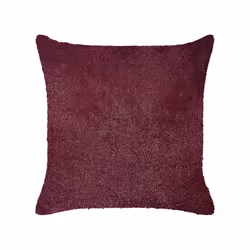 Set of 2 Faux Fur Cushions 45 x 45 cm Burgundy PILEA