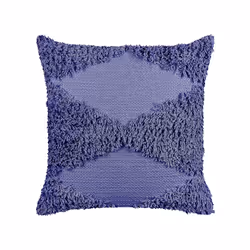 Set of 2 Tufted Cotton Cushions 45 x 45 cm Violet RHOEO