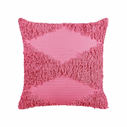 Set of 2 Tufted Cotton Cushions 45 x 45 cm Pink RHOEO