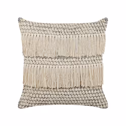 Set of 2 Cotton Cushions with Tassels 45 x 45 cm Beige IRESINE