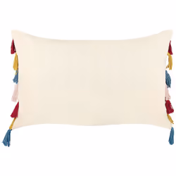 Cotton Cushion Striped Pattern with Tassels 40 x 60 cm Multicolour AGAVE