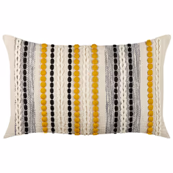 Set of 2 Decorative Cushions ARDISIA Cotton 40 x 60 cm Light Beige Striped