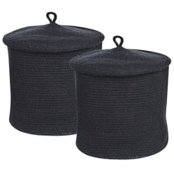 Set of 2 Baskets SILOPI Cotton Black