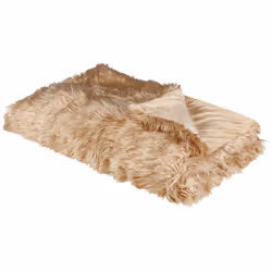 Faux Fur Bedspread 150 x 200 cm Light Brown DELICE