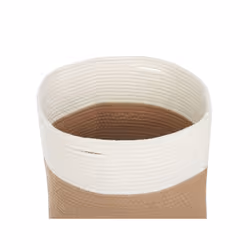 Cotton Basket Beige and White ARDESEN